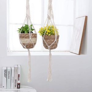 Bohemian Braided Plant Holder Hippie Outdoor/Indoor/Living Room/Dorm Decor